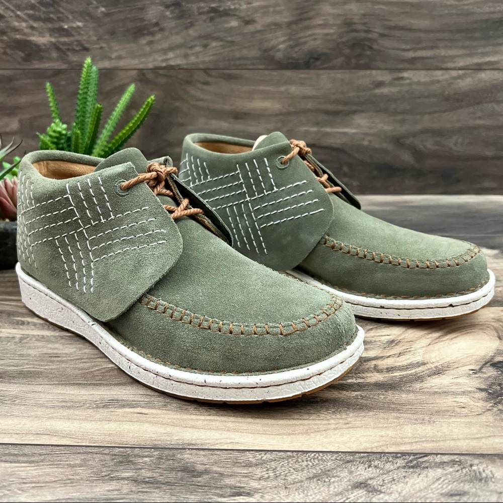 NIB Justin Boots Zila Moccasin Booties Suede Fern Green JL220 - Picture 5 of 13